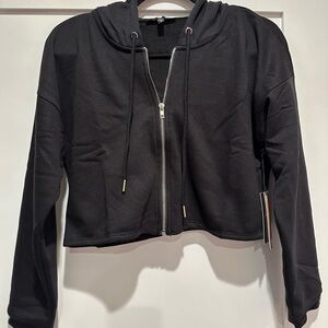 Cropped zip up jacket